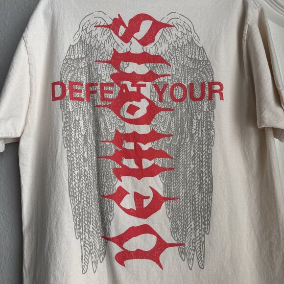 MNML DEFEAT YOUR DEMONS TEE M2023T320OWT OFF WHITE Size Small - Picture 5 of 6